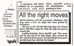 Mill Hill Chippy Newspaper Clipping
