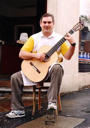 Tony playing his first self-built guitar